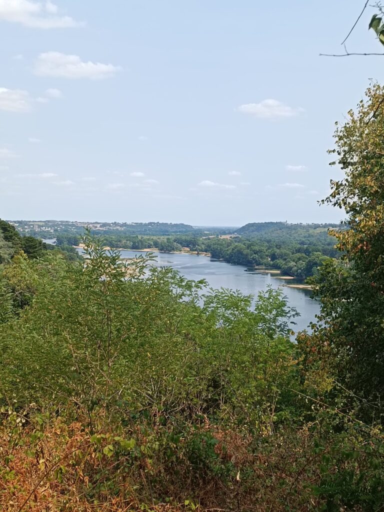 Vue sur la Loire depuis les hauteurs du château de Clermont, ancienne demeure de Louis de Funès au Cellier.